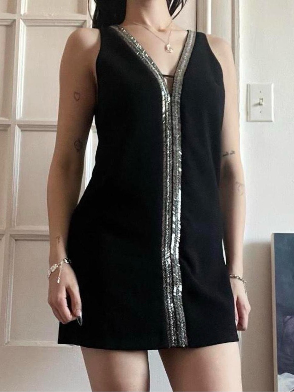 Size Small Lush Black Beaded Dress